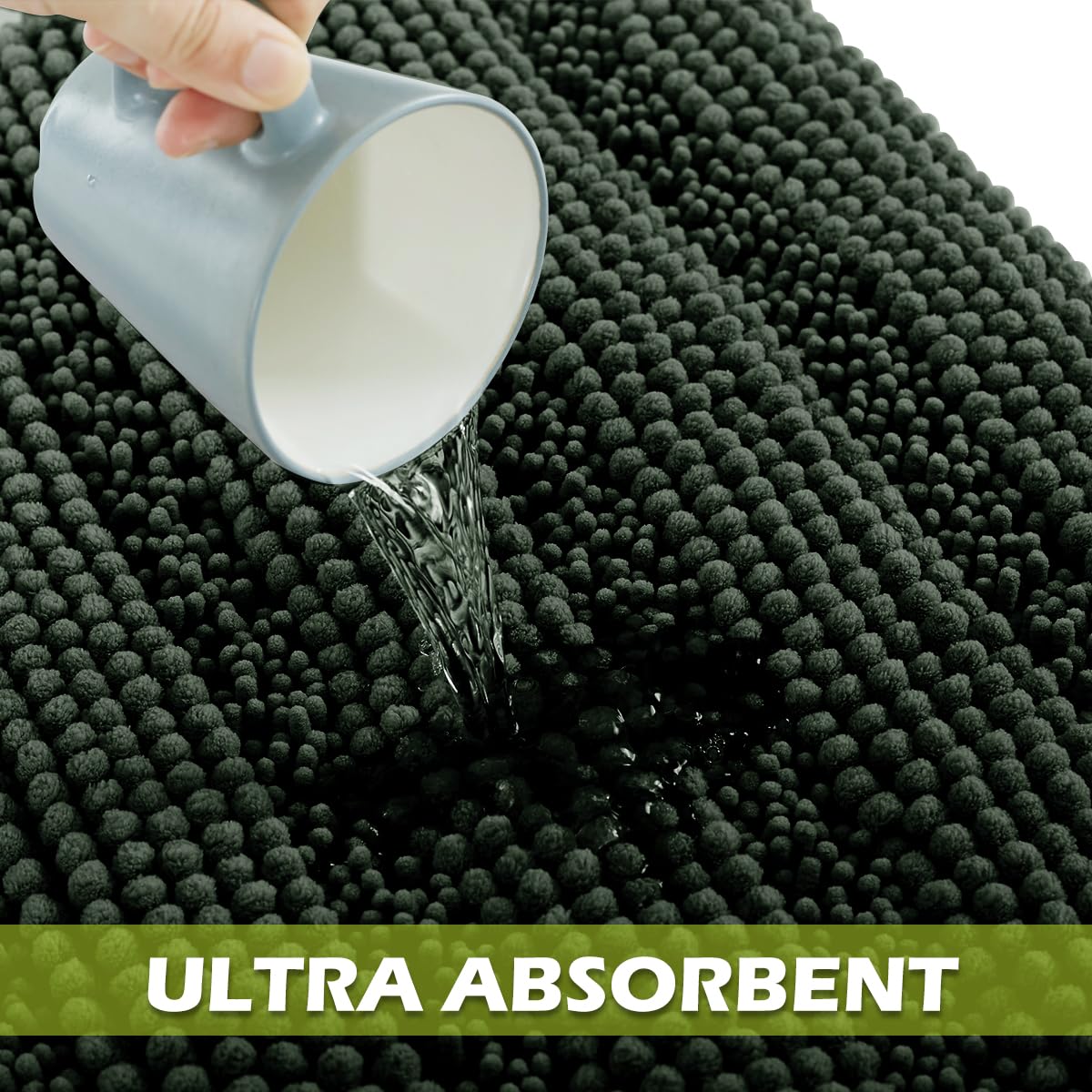 Bathroom Rugs - Soft Bath Mat Water Absorbent Non-Slip Thick Shaggy Shower Carpe, Machine Washable, Plush Carpet Runner For Tub